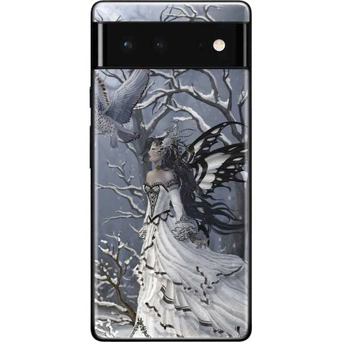 Fairy with Owl in Snow by Nene Thomas Google Pixel 6 Skin